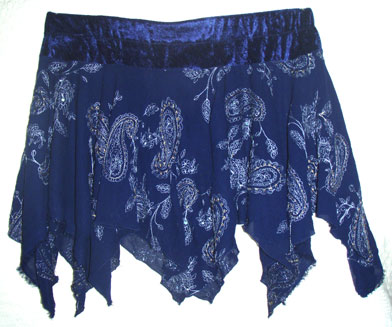 blue paisley print skirt