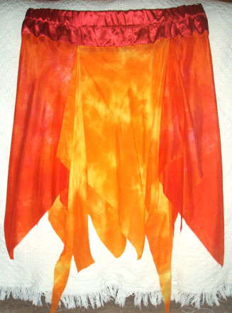 orange silk skirt